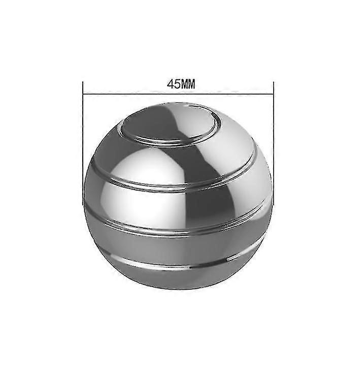 45Mm Silver Detachable Rotating Table Top Ball, Fingertip Spinning Top Decompression Toy Az4747