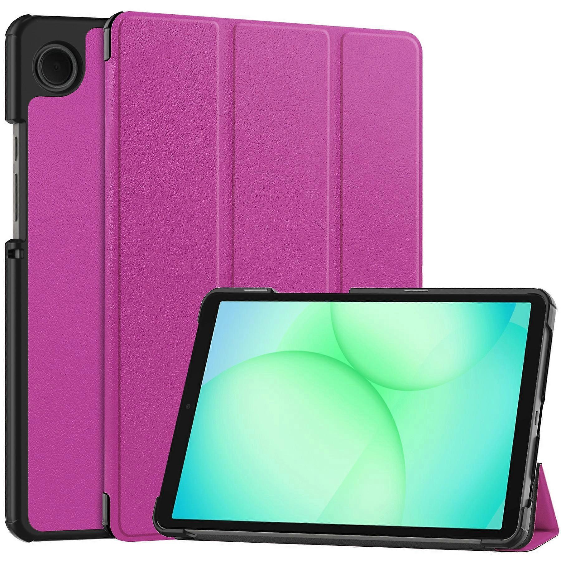 Capa TKdaddy para Samsung Galaxy Tab A11 com suporte de couro e proteção antiqueda - Roxo