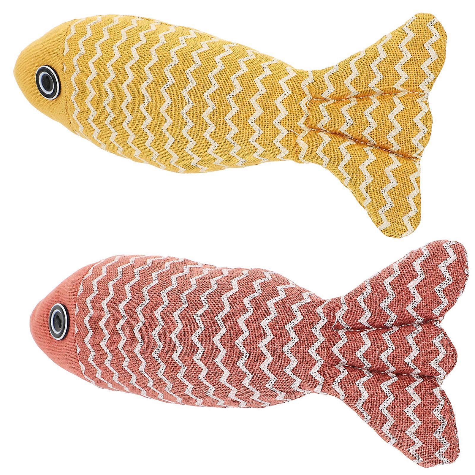 Cat Toy Fish Shape Kitten Toys for 2Pcs Assorted Color Kit