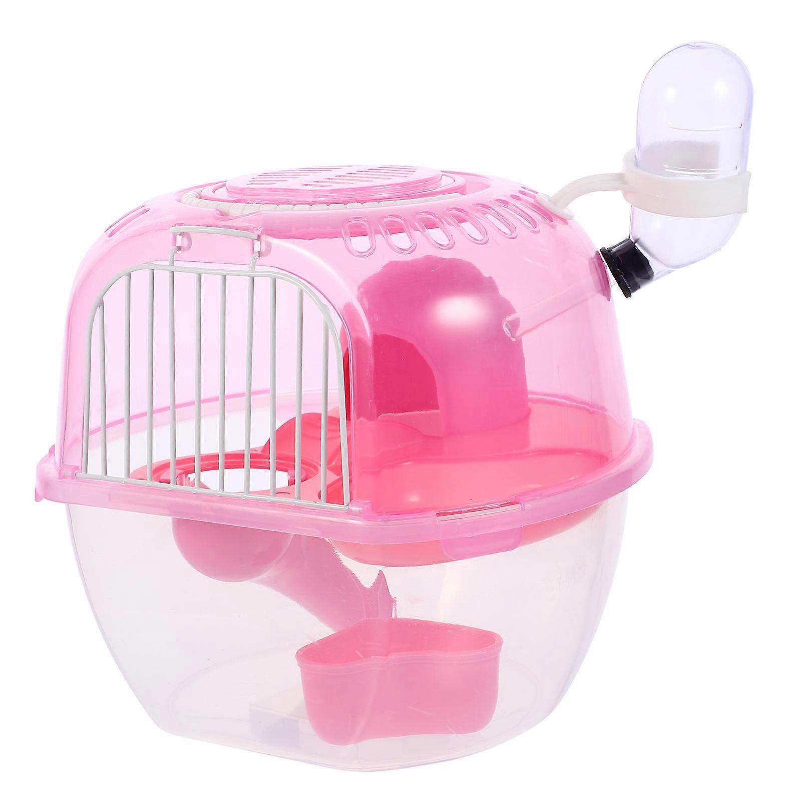 Small Pet Outdoor Cage Double-Layers Hamster Carrier for Use 2Pcs