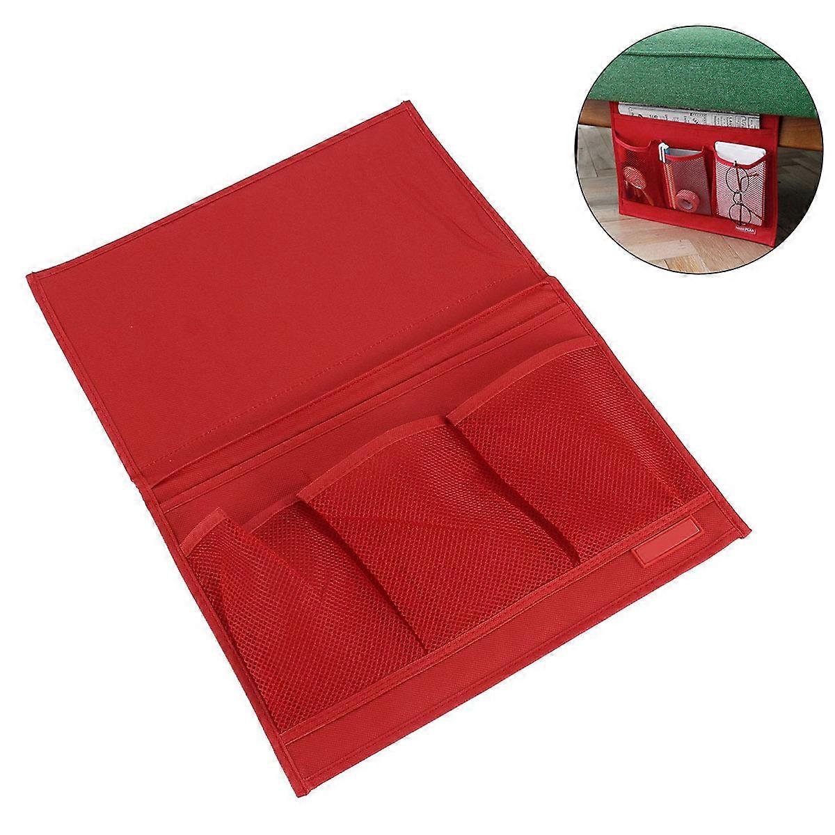 Bedside Storage Organizer for Storage 3Pcs Red Oxford Cloth Hanging Caddy