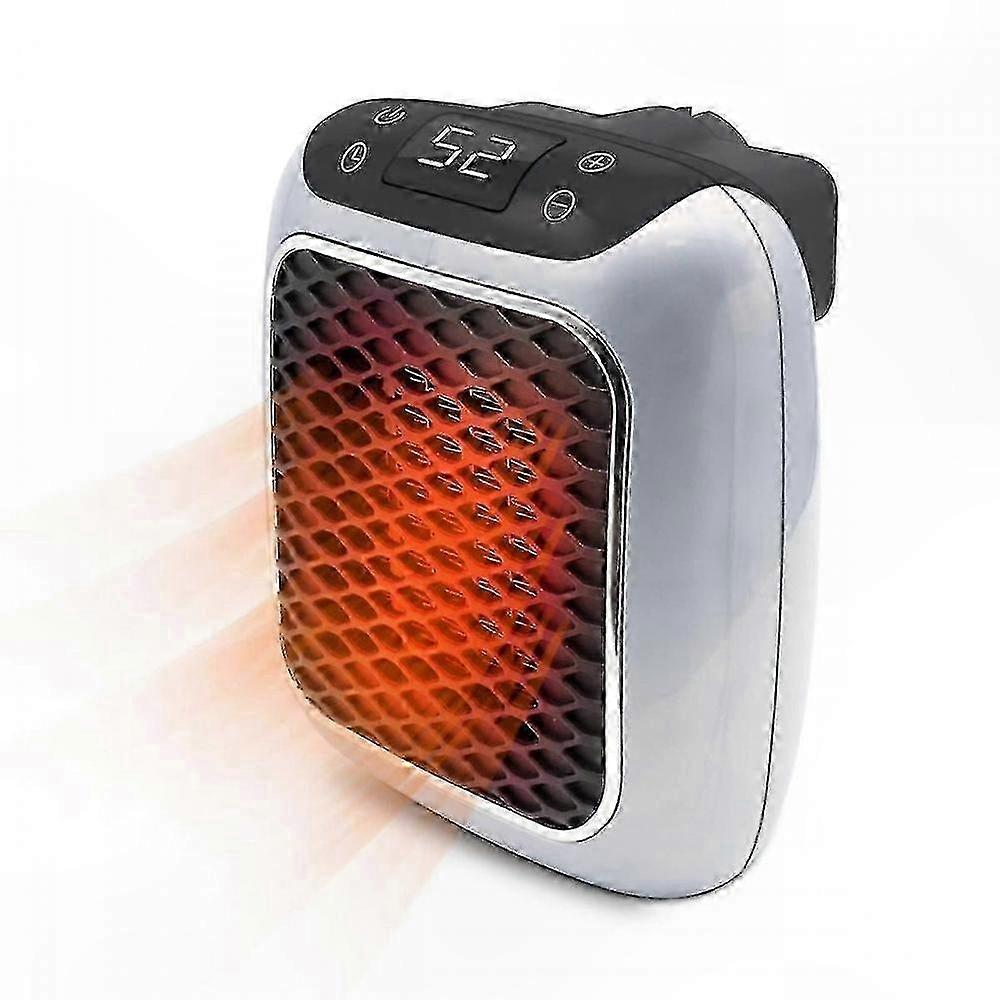 Compact 800W Fan Heater with Remote Control, Portable Socket Heater for Home and Office Use