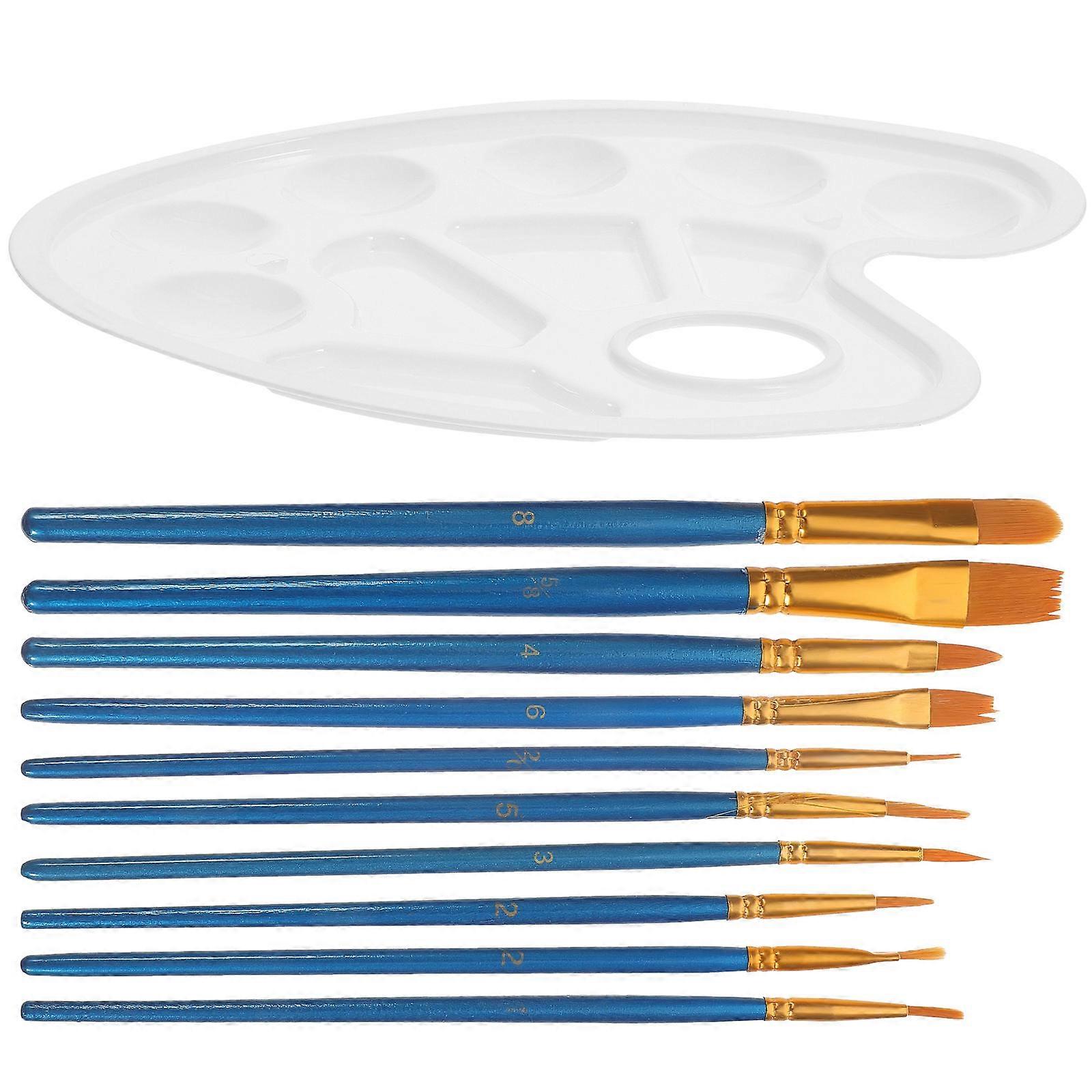 Painting Brush Kit Paint Brush Set for Painting Use 5Sets with Mixing Plate