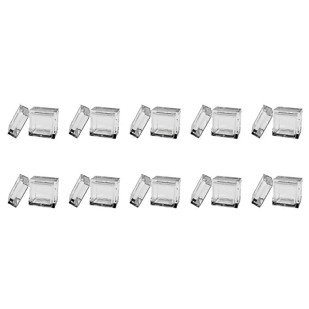 10Pcs Acrylic Box Trays for 0.39Inch 10mm Elements Cubes Clear Case