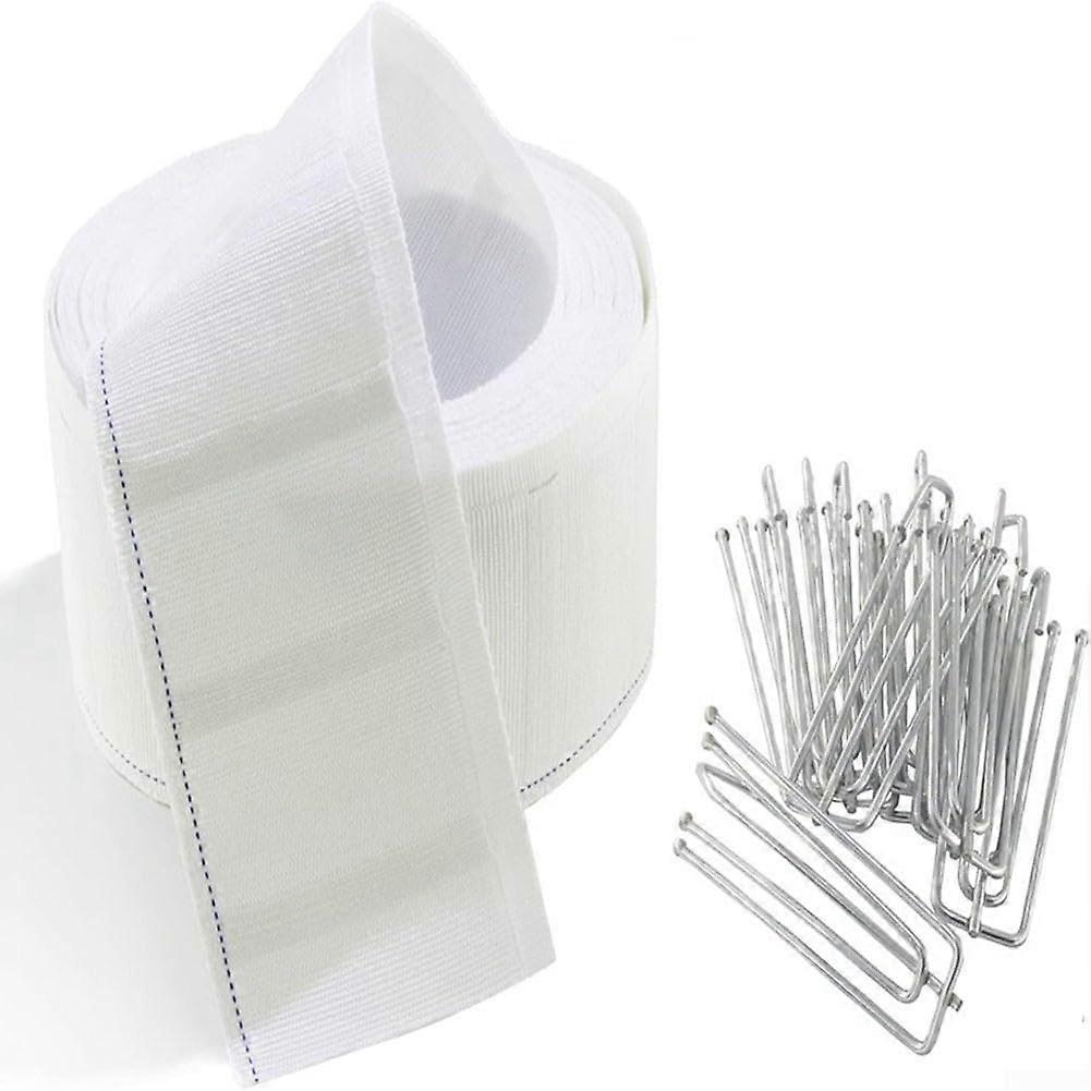 6m Curtain Fabric For Curtain Tape Replacement With 15 Metal Hooks For Secure And Neat Curtain Hanging