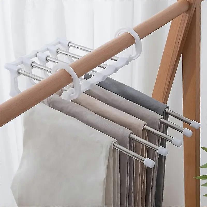 Non Slip Pants Hangers Home Dormitory Save Space Pants Jeans Hanger Multi Layers Storage Magic Pants Rack Scarf Hanging Rack
