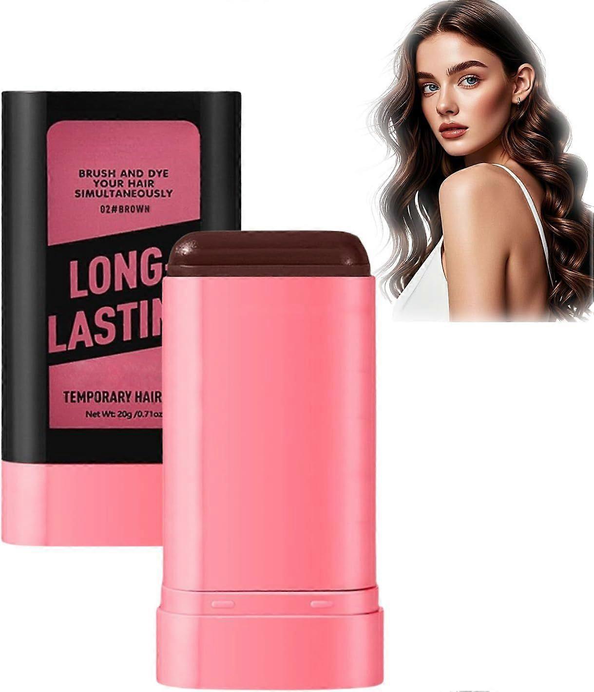 Safe and Convenient Hair Colour Stick, 2 in 1 Instant Black Hair Colour Dye for Gray Coverage Root Touch-Up,Portable Temporary Hair Concealer Stick wi