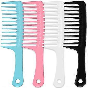 4PCS Wide Tooth Detangling Comb Set  Anti - Frizz for Curly Wet Long Hair Multi - Colored Polypropylene with Ergonomic Handgrip