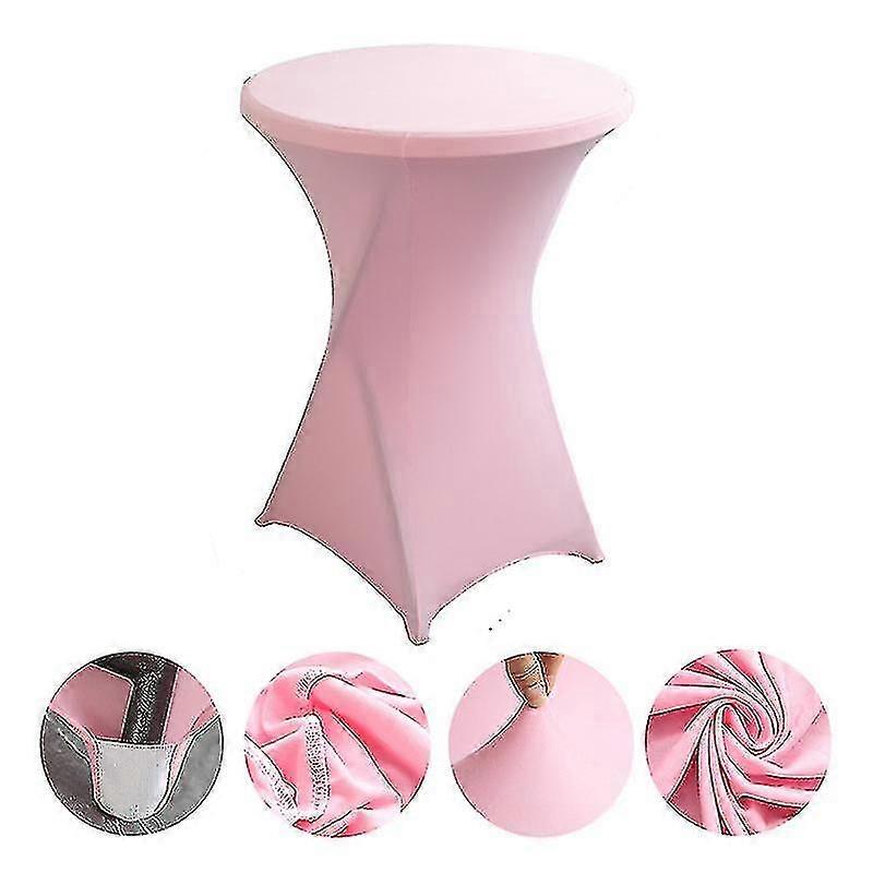 Cocktail Round Spandex Table Cover,four-way Stretch,black,80x110cm