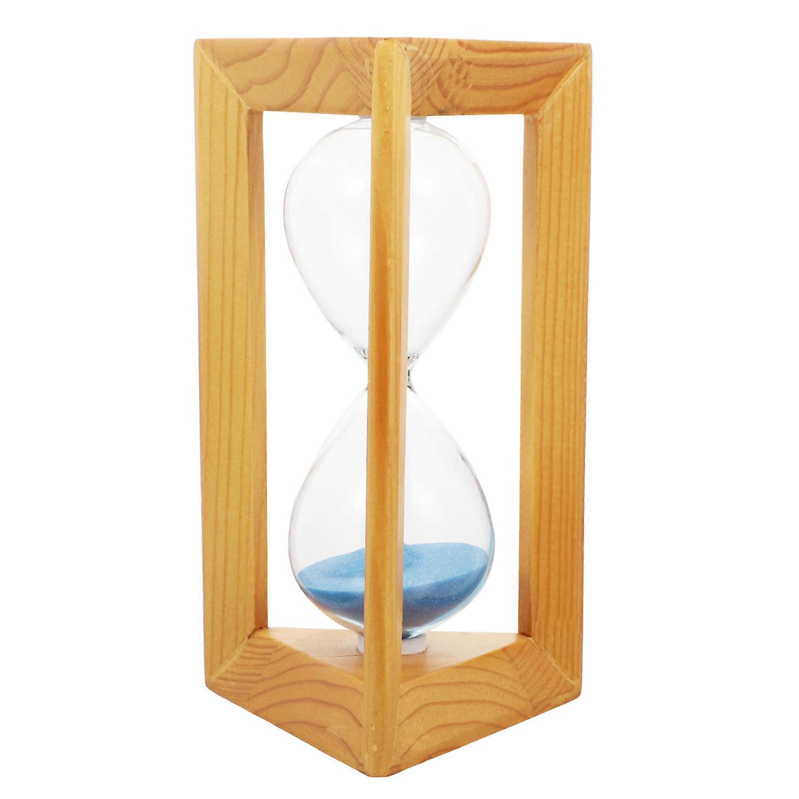 Wooden Glass Hourglass for Timing Tool Decorative Timer 6Pcs Blue