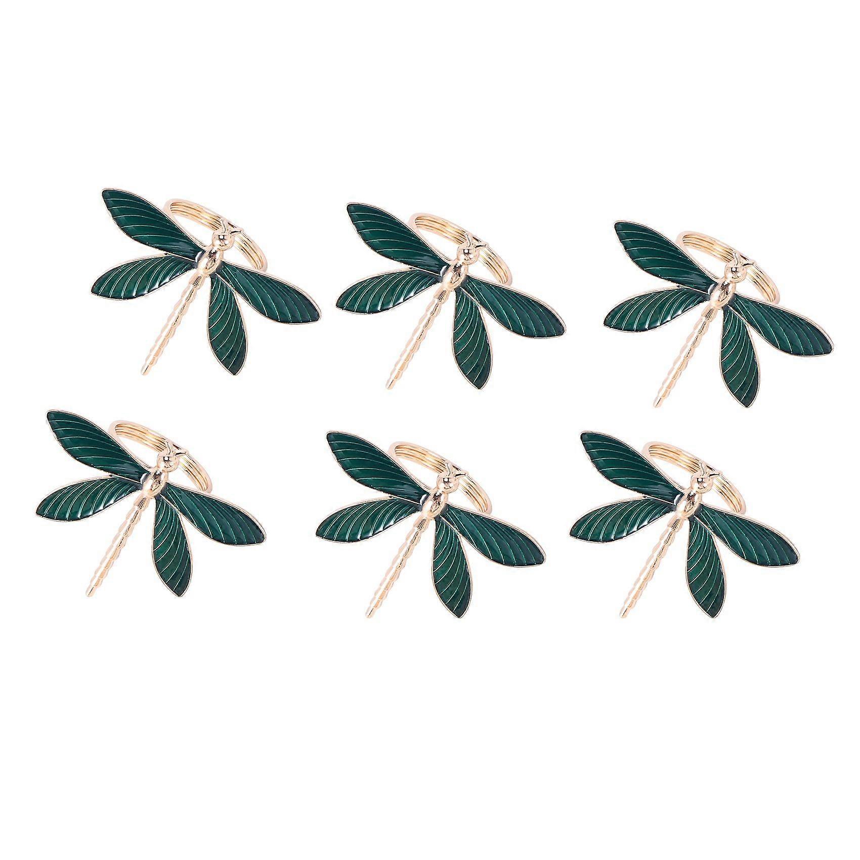 6 Pcs Dragonfly Napkin Ring,Napkin Ring for Wedding,Dining Table