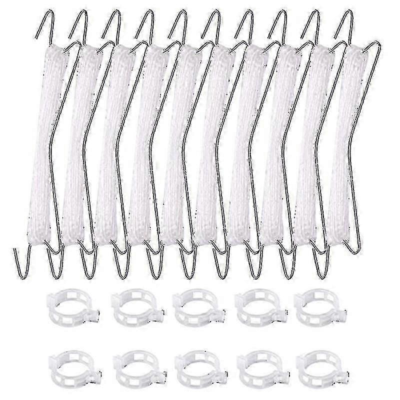 10 Pcs Tomato Hooks With 10m Cord, Steel Wire Tomato Hooks Vetable Hooks For Hanging Lings Of Cucumber, Tomato And Cherry