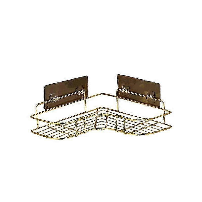 Golden single-layer storage rack, suitable for bathroom and kitchen corners 26s