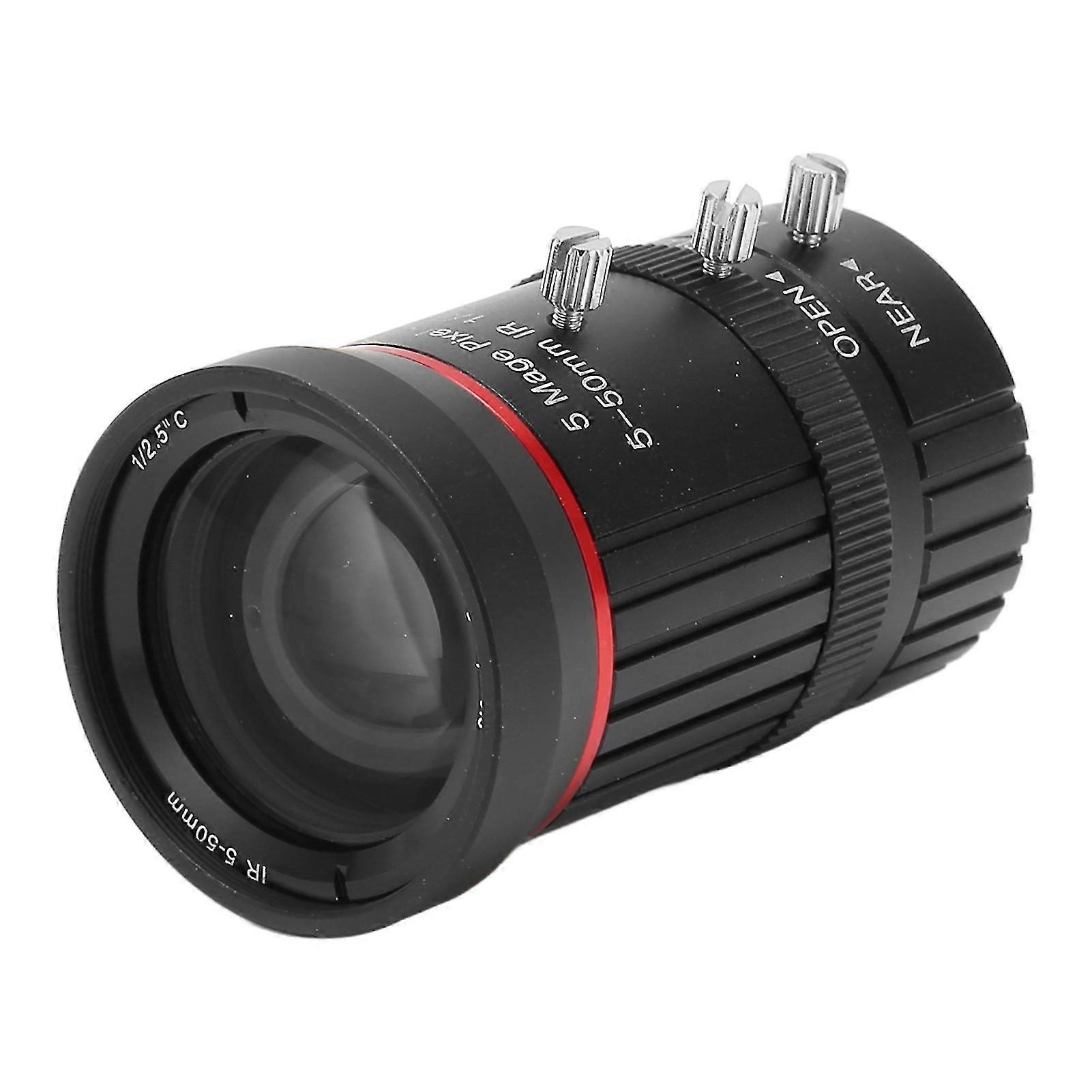 25-26 Camera Zoom Lens 5‑50mm 5MP Focal Length C Mount Manual Aperture High Definit...