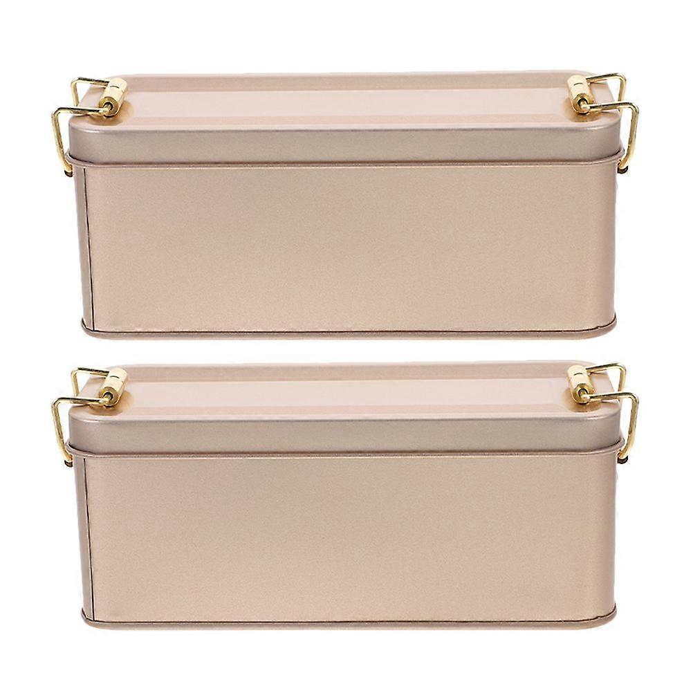 2pcs Vintage Cookie Box Cookie Case Cookie Box Tinplate Cookie Storage Holder