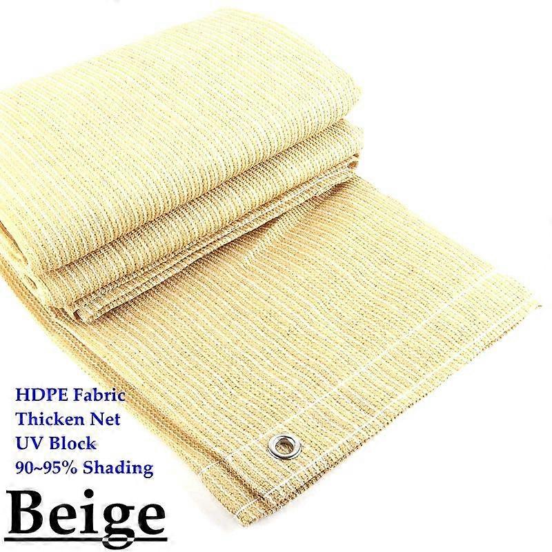 Thicken HDPE Fabric Sunshade Anti-UV Pergola Sun Shading Net Terrace Balcony Screen Safety Privacy Net Garden Fence Netting Beige