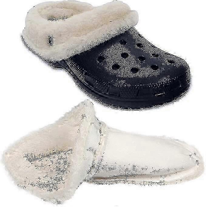Insoles For Crocs Clogs Replacement, White Fur Insert Lining Shoe Inner Sole Warm Removable Furry Liners Crocs Shoes Clogs Replacement_FML03