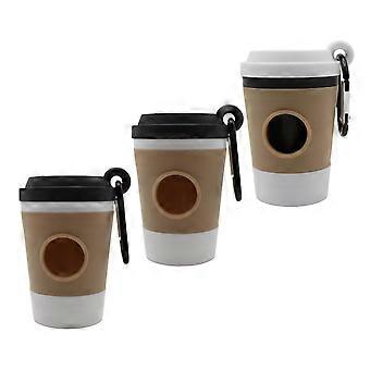 Kompakt läckagesäker Hållare för hundavfallspåse Kaffemuggar Stilar Avfallspåse Dispenserlåda för enkel rengöring av husdjur på resor 2 vit 1 svart