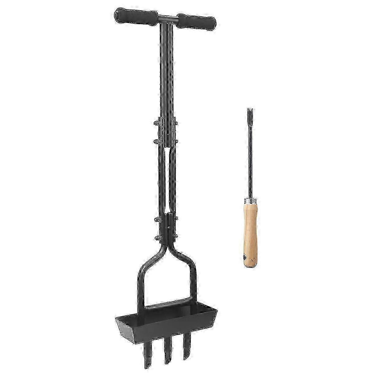 Manual lawn tool for aerating yards and improving growth