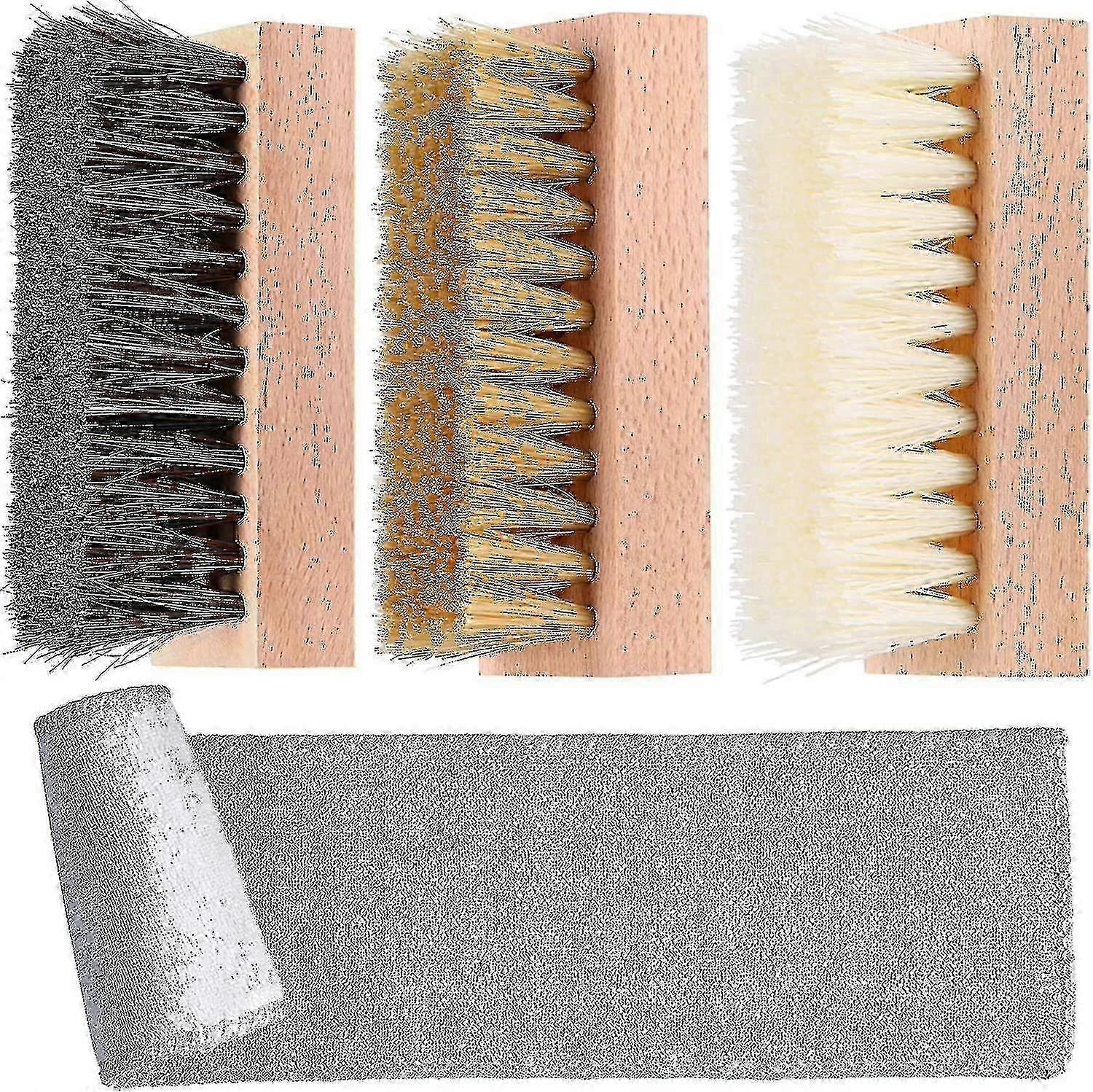 3 Adet Sneaker Ayakkabı Temizleyici Fırça Seti Yaban Domuzu Temizleme Fırçası Ve Plastik Kıllar Ayakkabı Temiz Fırça Mikrofiber Bez-sswyv Dahil