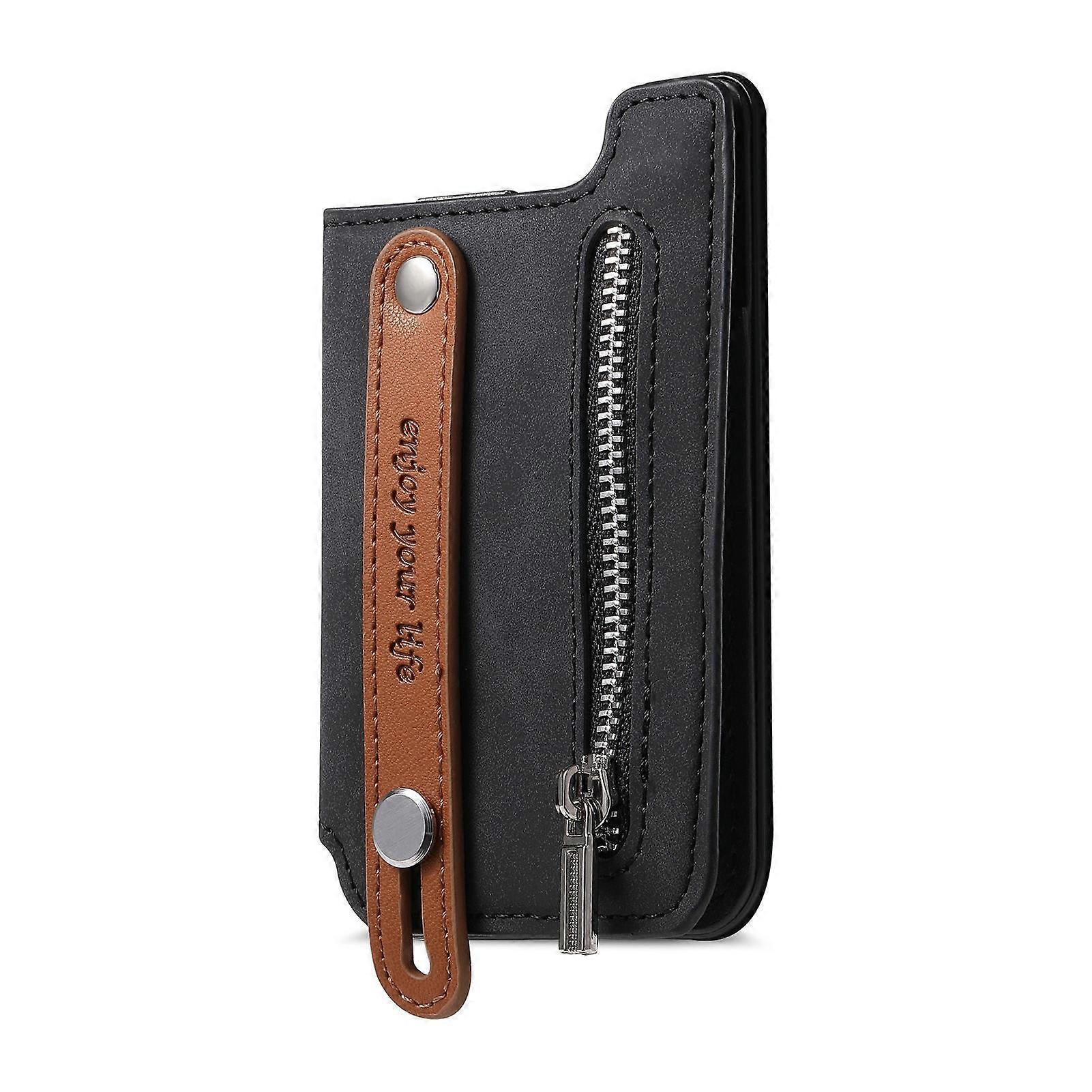 INF Magsafe Magnetisk PU Läder Korthållare med Handledsrem &ragkedjeficka