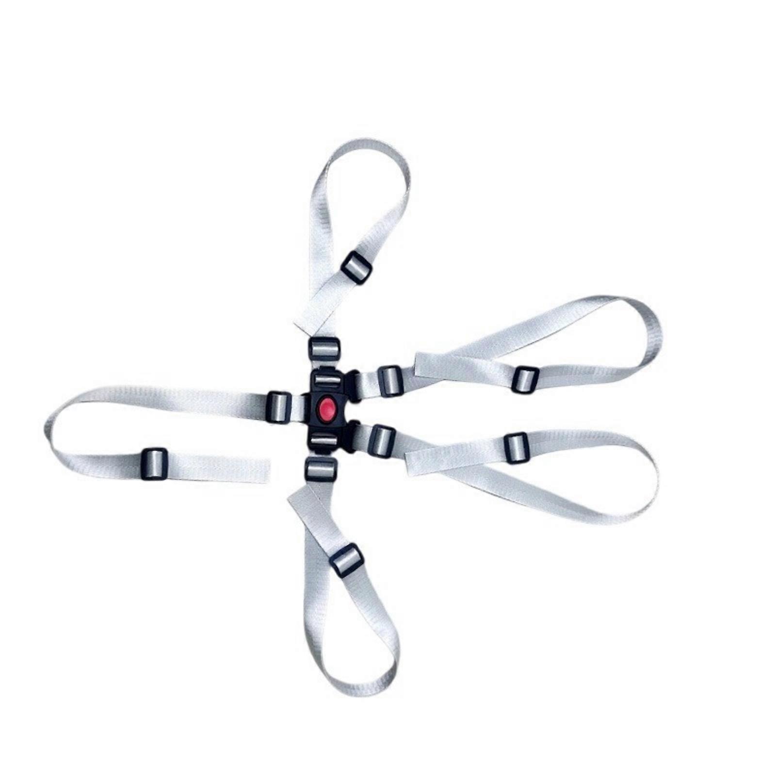 Ergonomic 5 Point Adjustable Baby Safety Harness for High Chairs Strollers and Booster Seats Ensures Maximumly Security  White