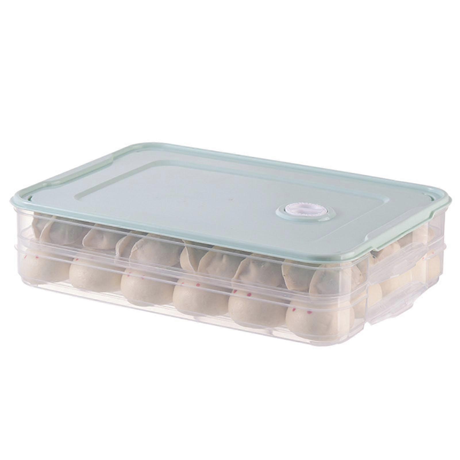 Refrigerator Dumpling Storage Box Transparent Prevents Stick Large 2 Layers Food Preservation Box