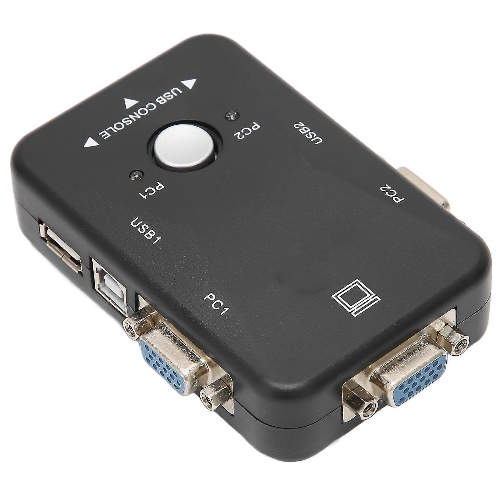 USB 2.0 KVM Switch 1920x1440 2 Port Dual Monitor KVM Switch for WIN95 98 98SE 2000 ME XP