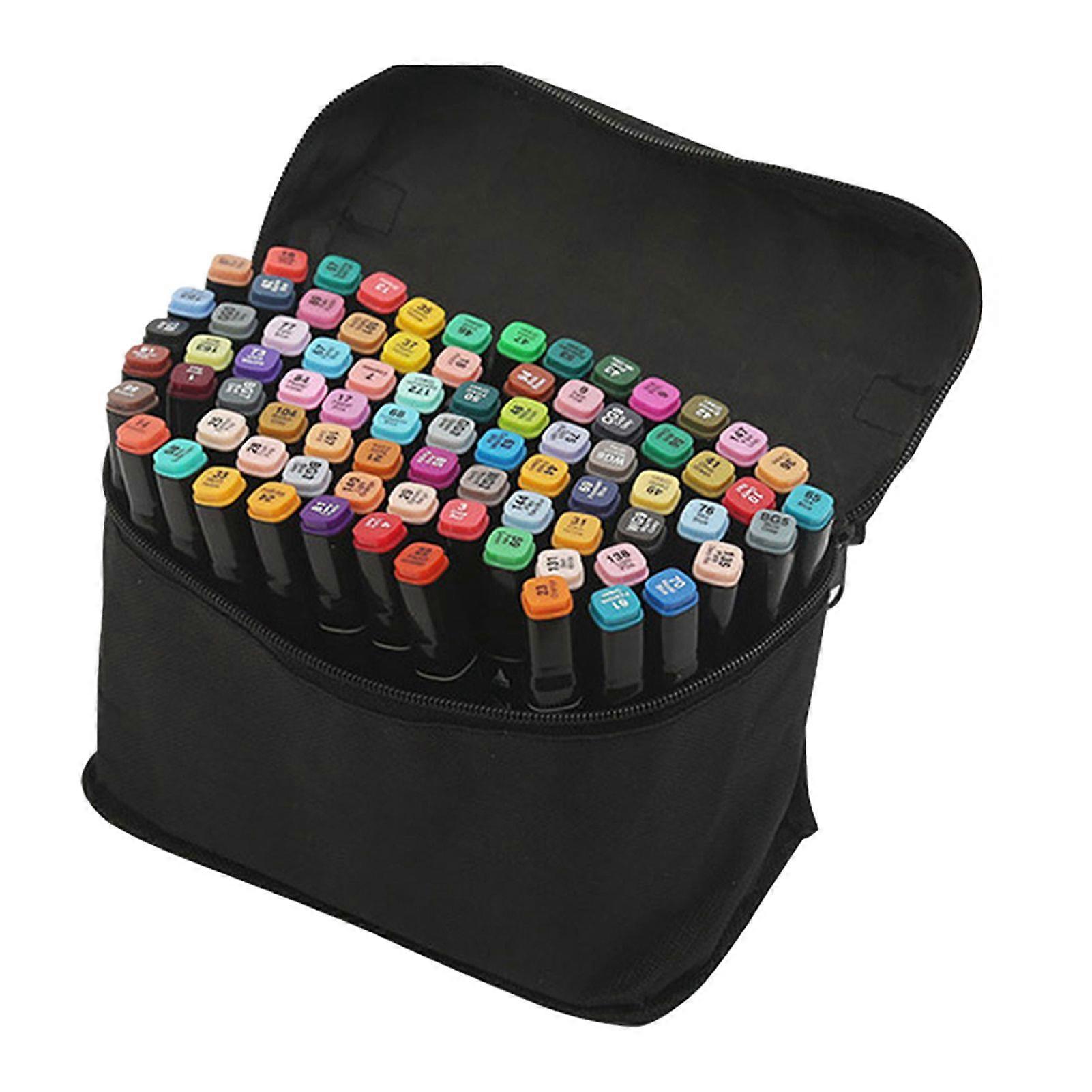 Kaesi 80-Color Dual Tip Markers Quick-Dry Art Markers Set for Drawing And Sketching Fine Broad Brush Pens for Design Illustration