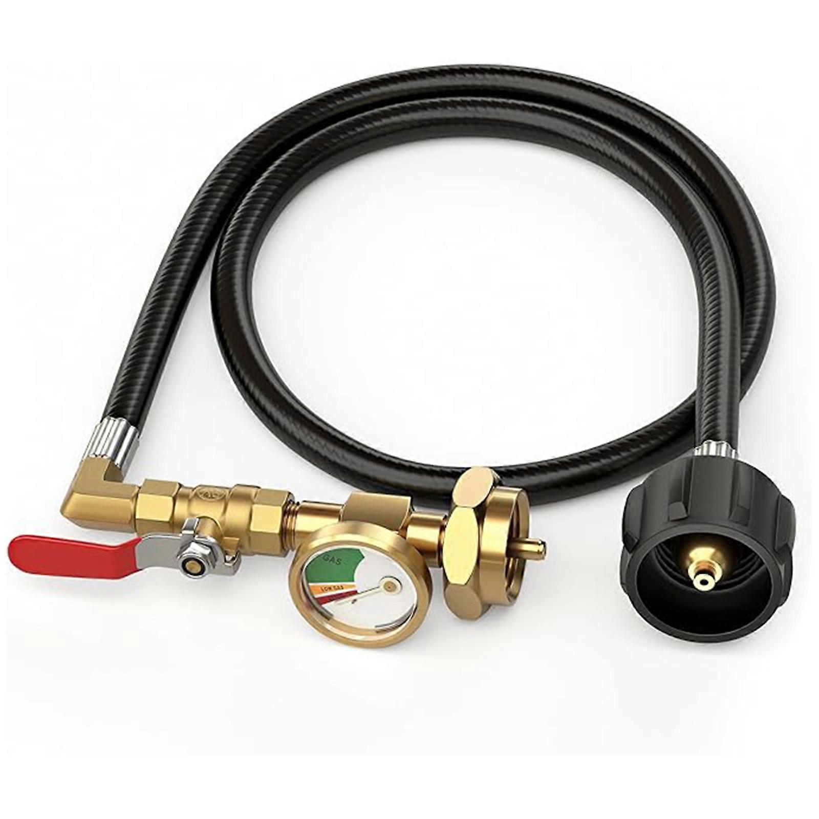 Durability Gas Tank Adapter With Extended Hose Gas Cylinder Refill Adapter for Easy Refueling In Tight Spaces Multicolor