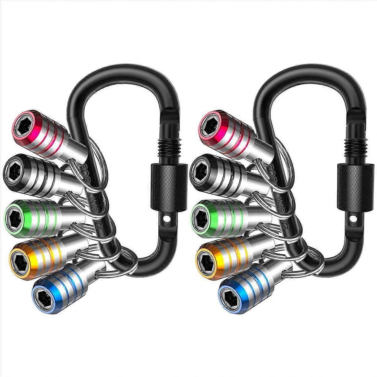 2X Bit Holder Keychain, 10Pcs 1/4 Hex Shank Impact Drill Bit Keychain Quick Change Connect Holder Dr