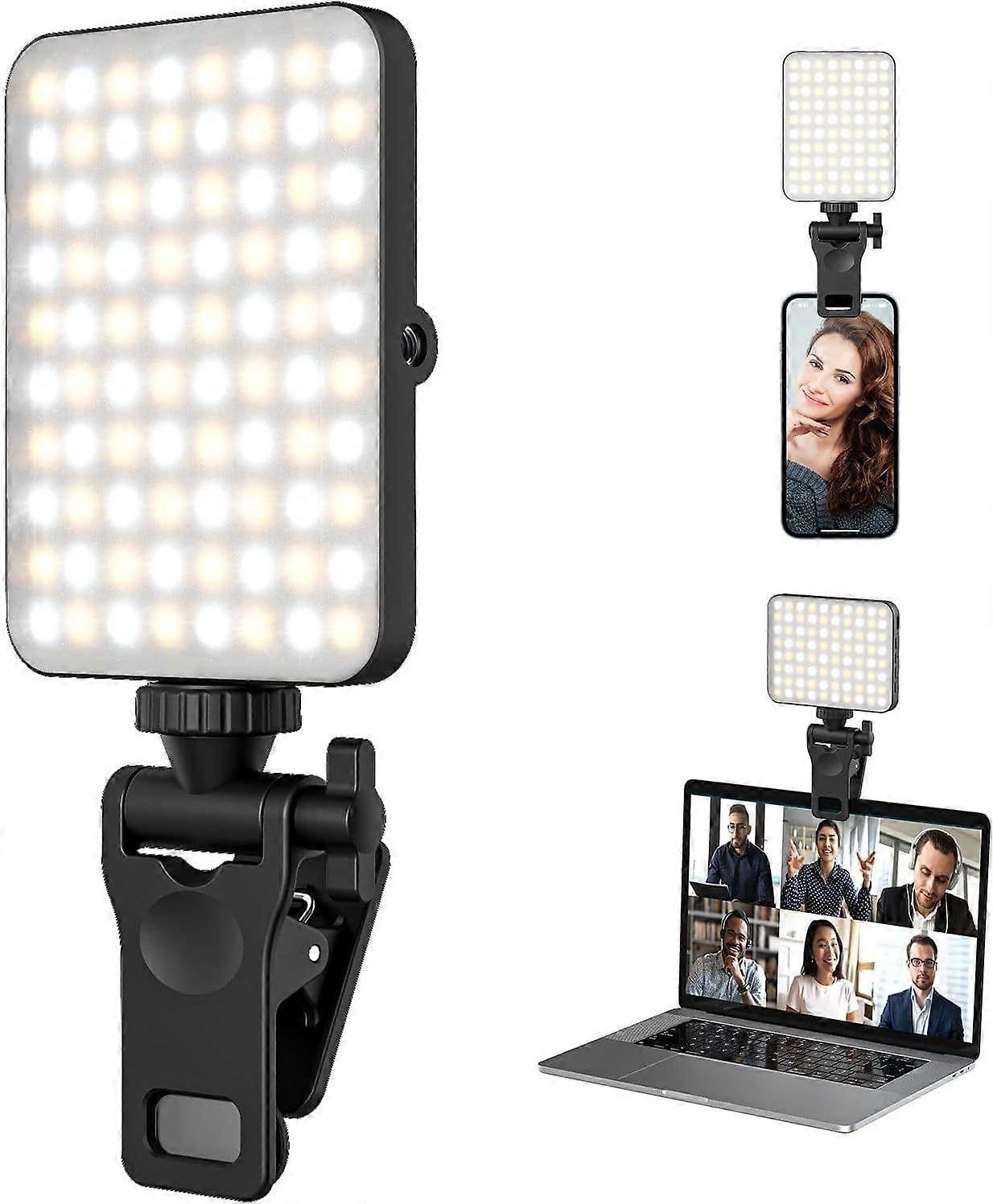 Rechargeable Selfie Light & Phone Light Clip - Phone LED Light with Adjustable Brightness
