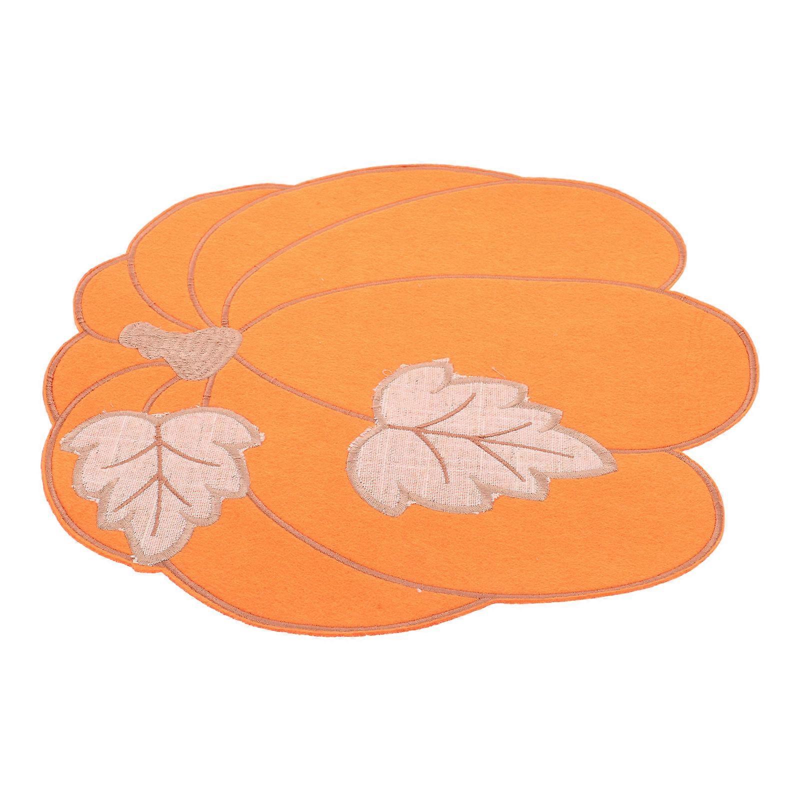 Embroidered Pumpkin Table Mat Halloween Placemat for Table Use