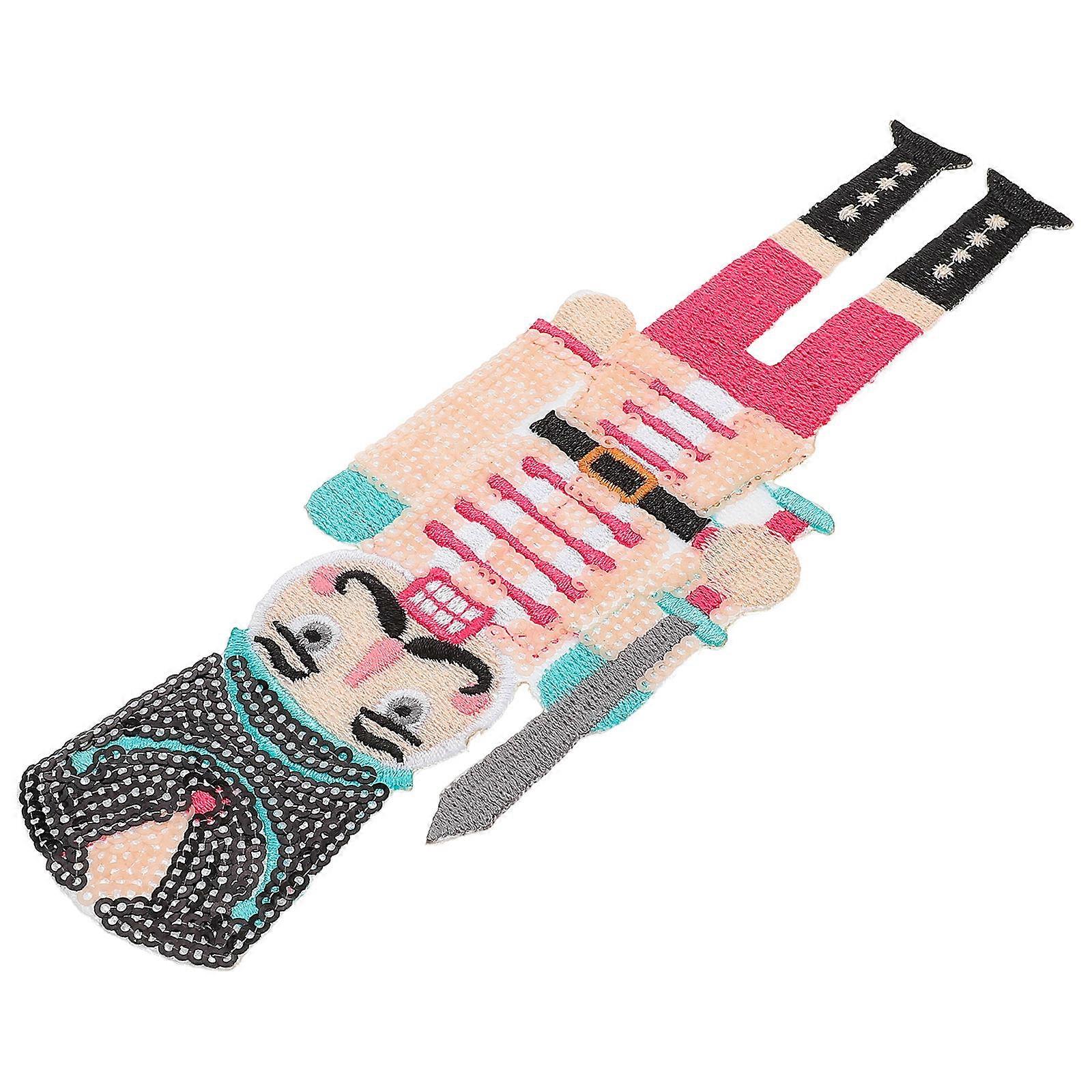 Decorative Iron on Nutcracker Patch for Clothes and Backpacks Multi Embroidery Material 1Pcs