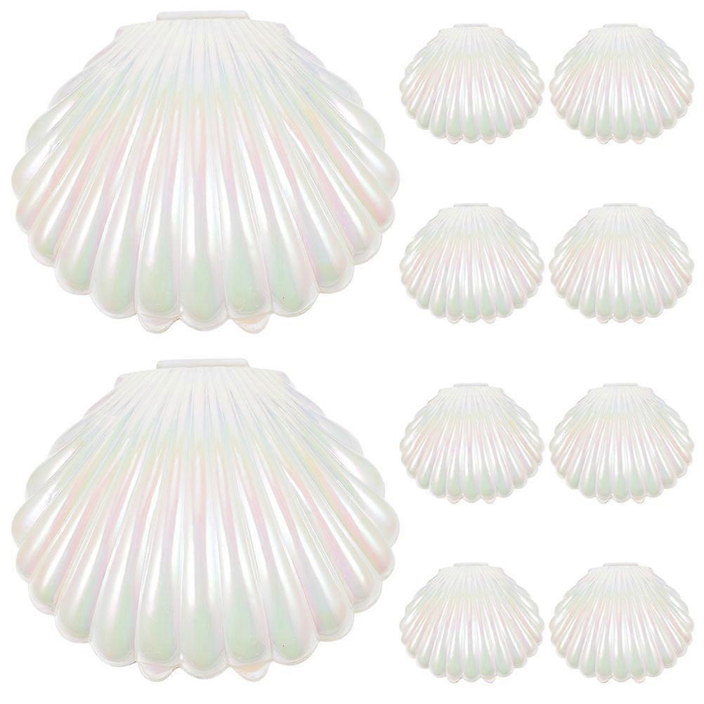 Eease 30Pcs Sea Shells Candy Boxes Seashell Party Favor Containers Mini Sea Shell Storage Case Trinket Box