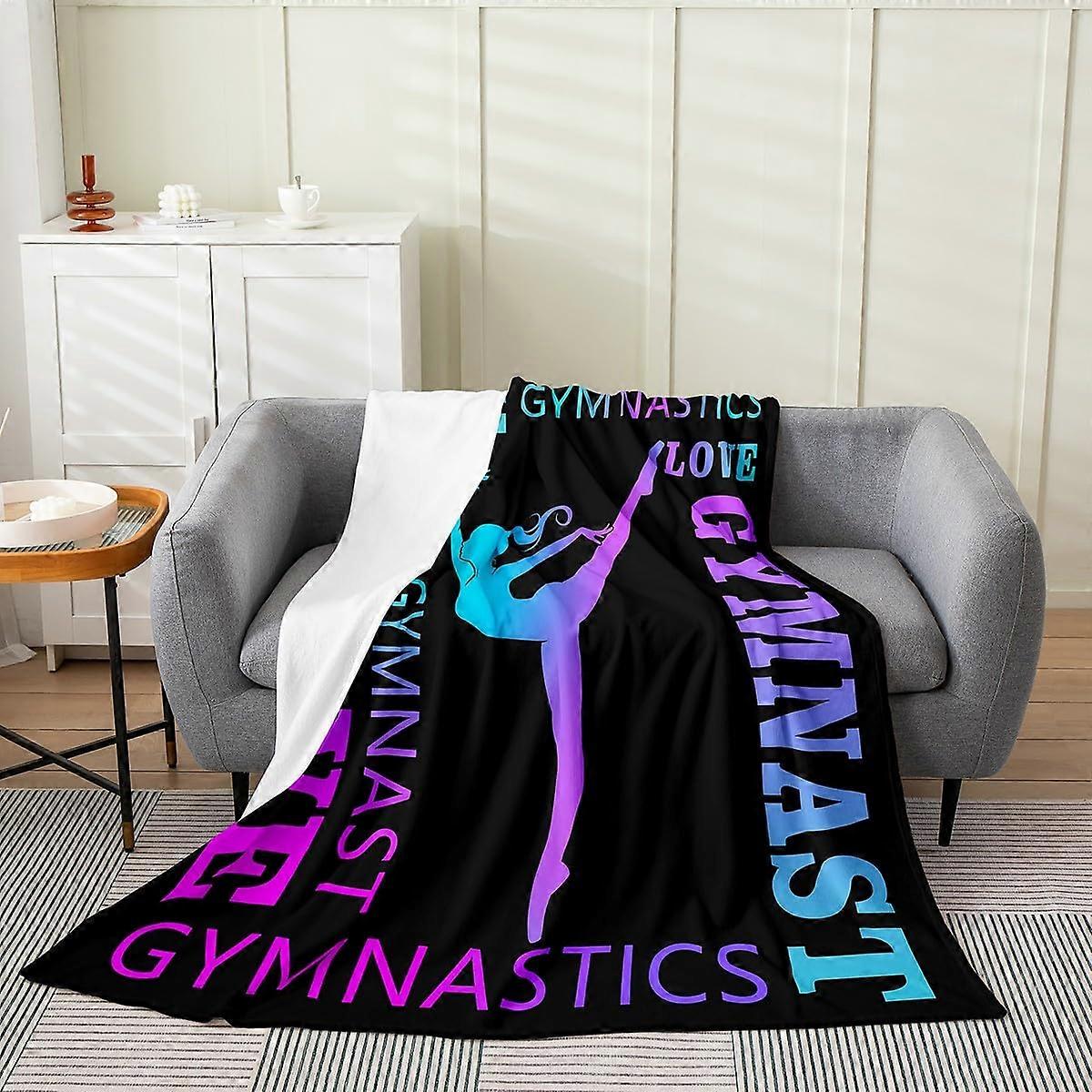Flannel Throw Blanket Soft Cozy Warm Fleece for Kids and Adults with Vivid Gymnastics 3D Print 40'x50'