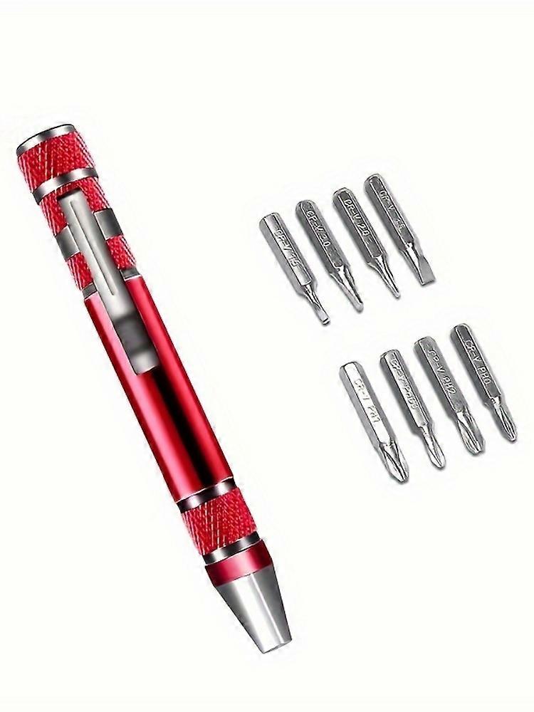 1pc Multi-functional 8-in-1 Screwdriver Set, Aluminum Alloy Tool, Precision Cross & Flathead Driver, Repair Kit, Portable & Dura