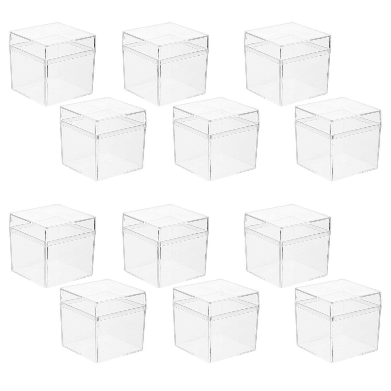 Transparent Clear Box Square Jewelry Storage Container for Storage 24Pcs