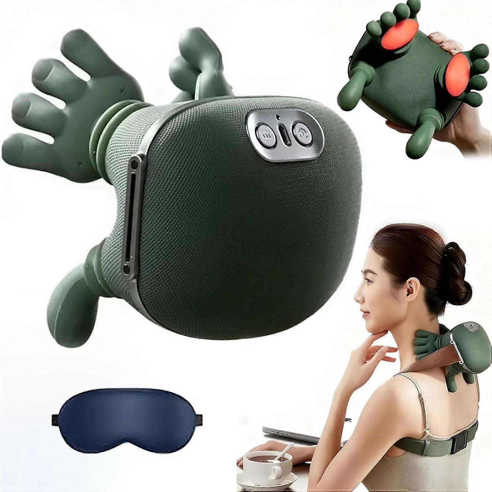 Neck and Shoulder Massager with 3D Bionic Kneading, Heat Therapy and Adjustable Speed Settings