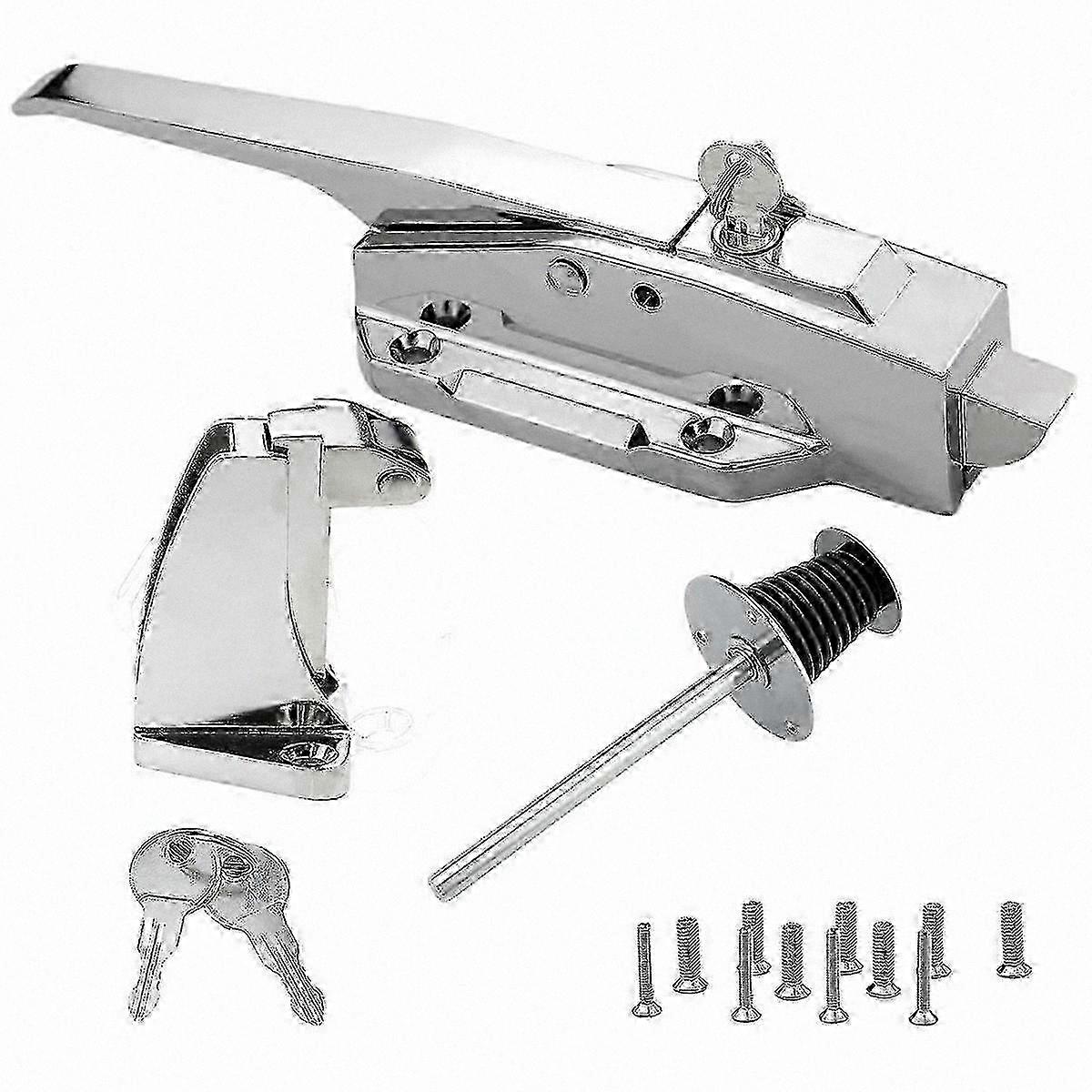 Heavy Duty Freezer Door Latch Kit with Key for Walk-in Coolers and Freezers Handles Hardware Accessory