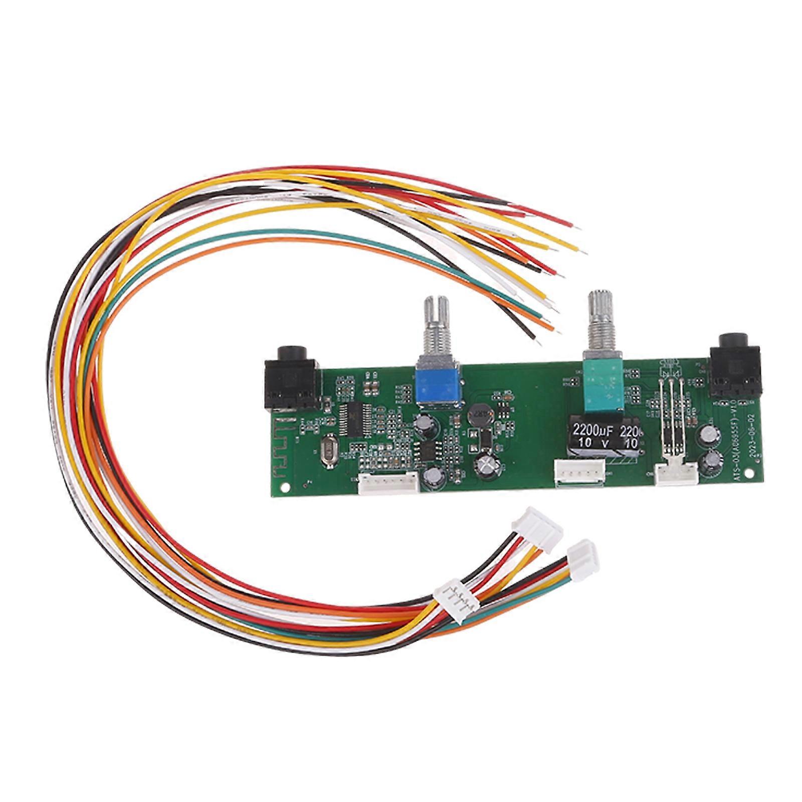 Portable Record Player Motherboard Bluetooth-compatible Audioed Input, Phonograph Circuit Board with 3pcs Cable Cord Multicolor