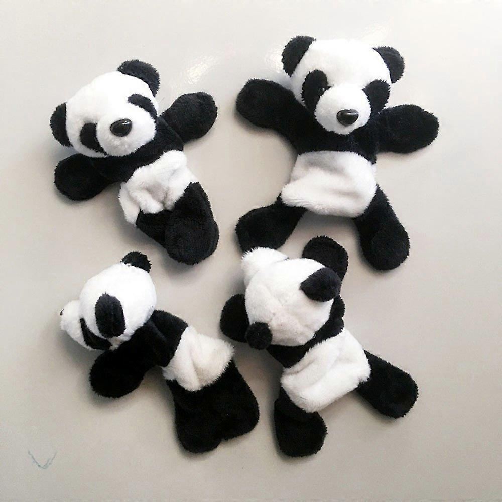 4Pcs Cute Panda Fridge Magnet Set with Soft Plush