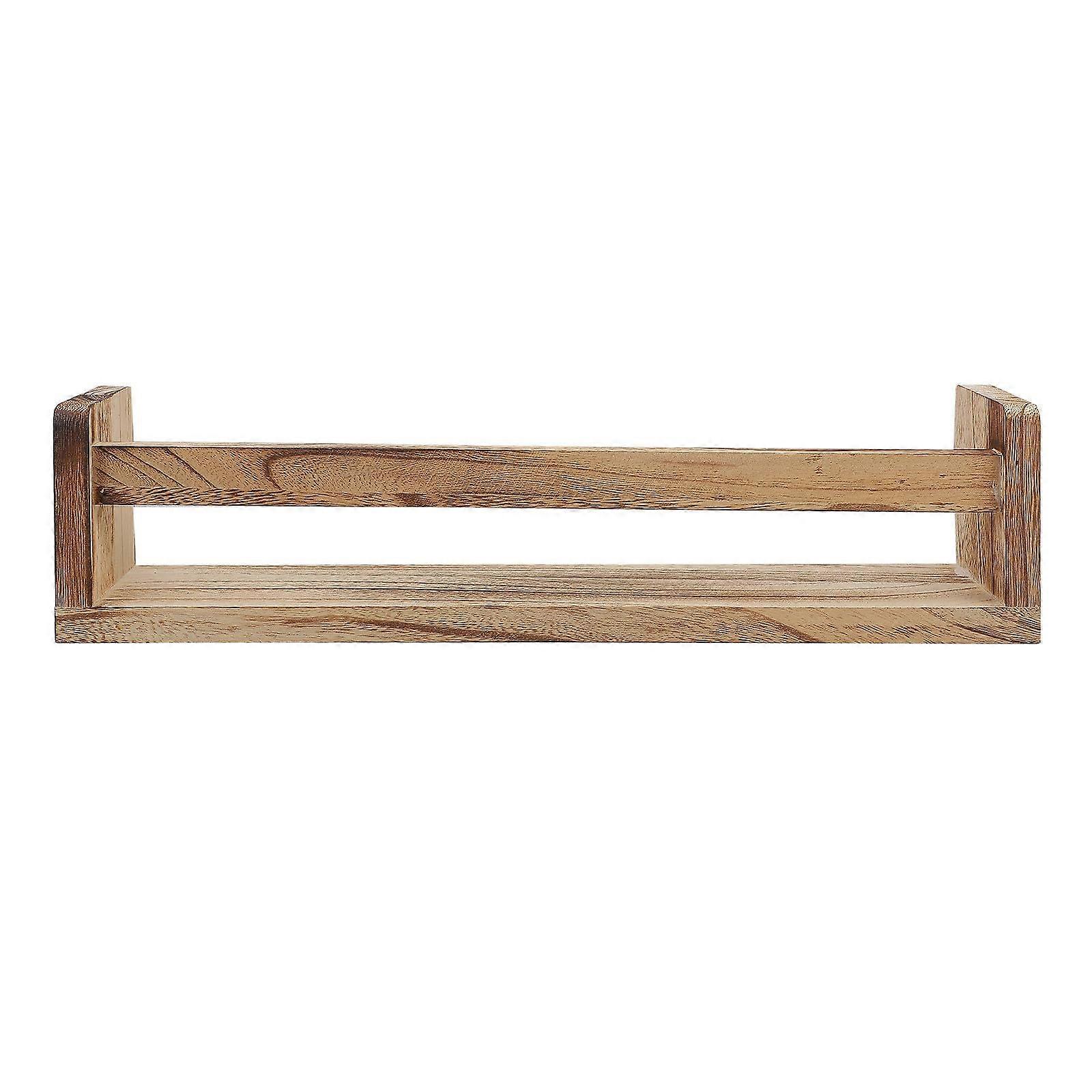 Wall Mounted Spice Rack Organizer Rustic Wooden Kitchen Shelf for Jars and Bottles Space Saving