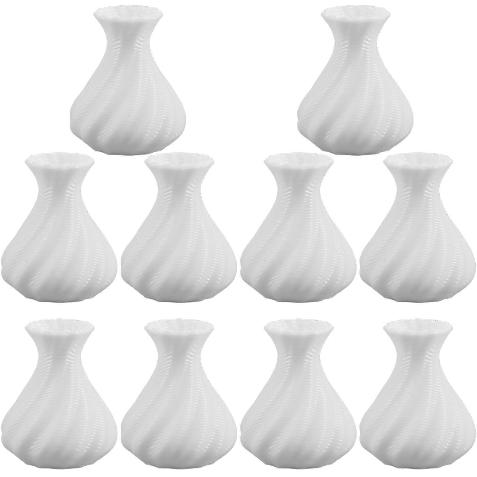 Plastic Miniature Vase for Decoration 10Pcs Tiny Dollhouse Flower