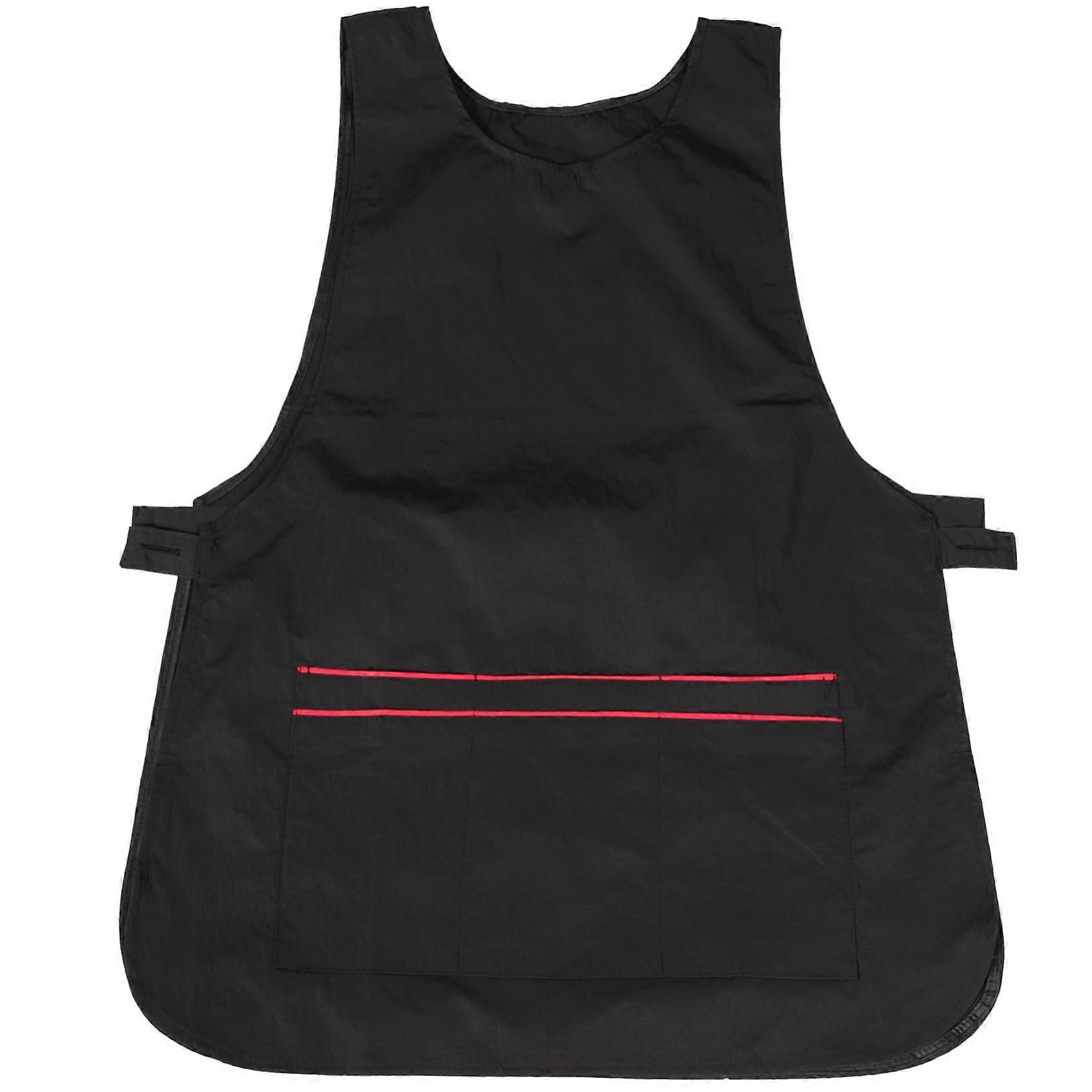 Professional Barber Apron and Vest with MultiPocket Storage, Waterproof QuickDry Black Uniform