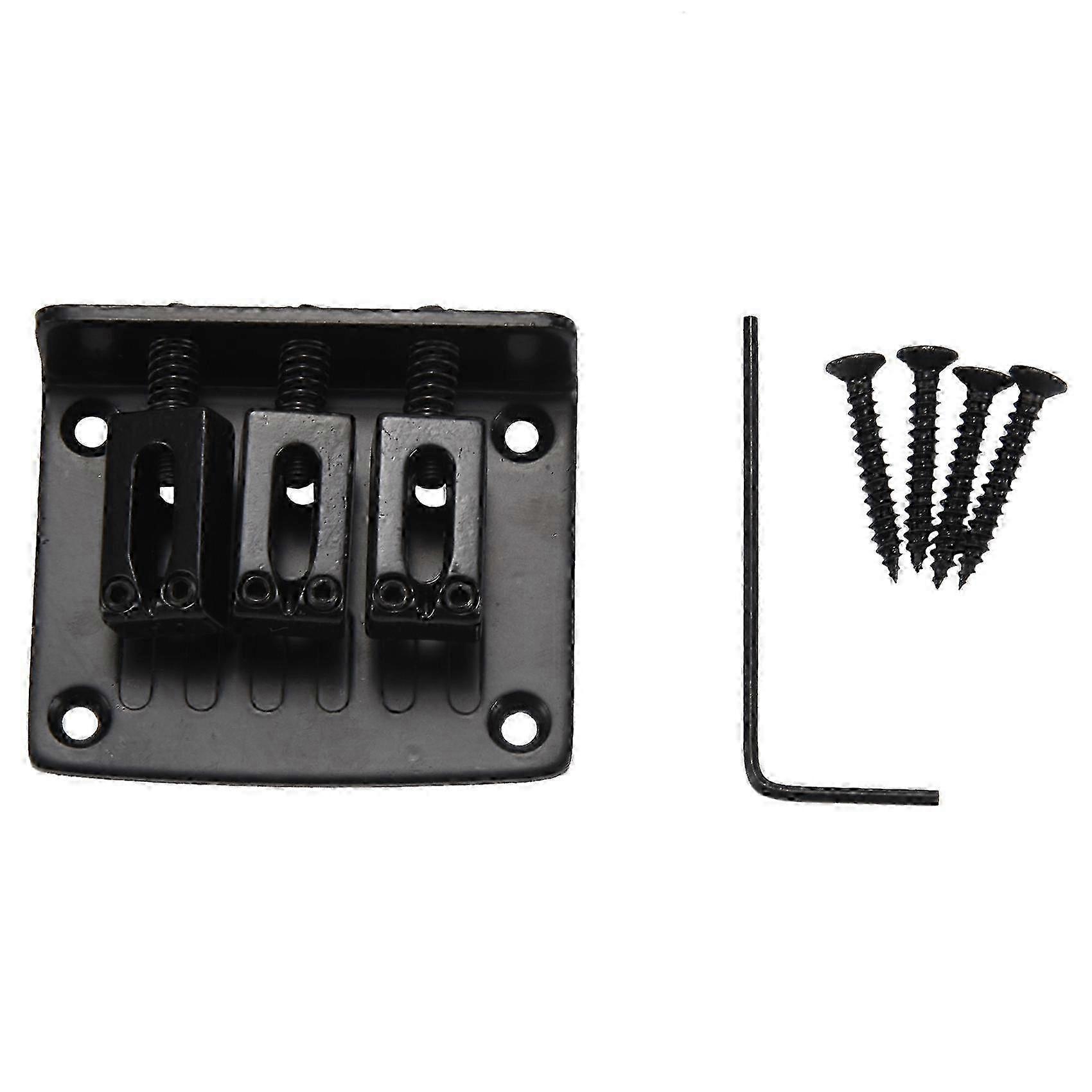 3-string BLACK Top Loading Hard-tail Bridge for Cigar Box Guitars & More