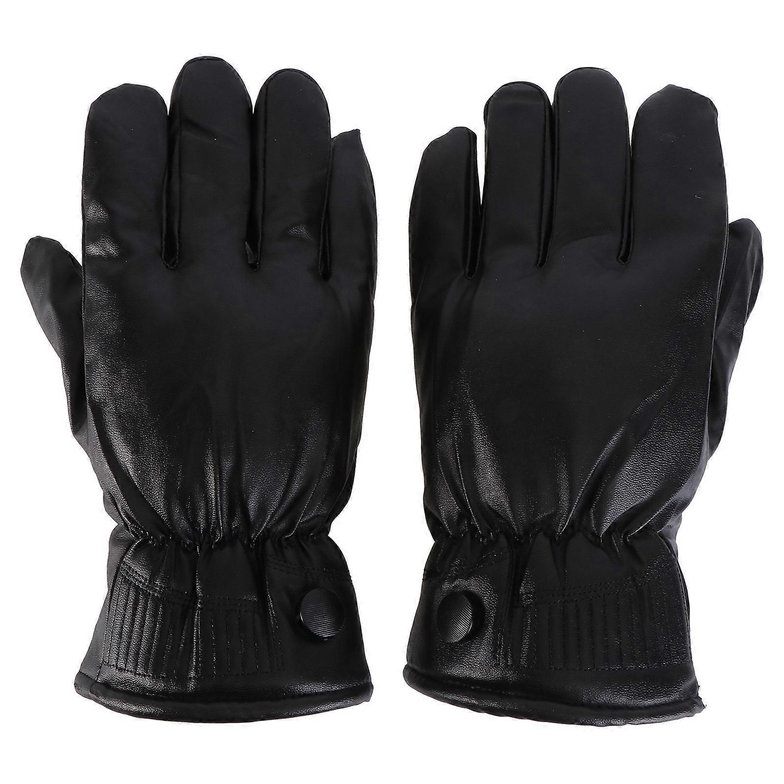 Winter PU Gloves Creative PU Gloves for Hand Wearing 3Pcs Black