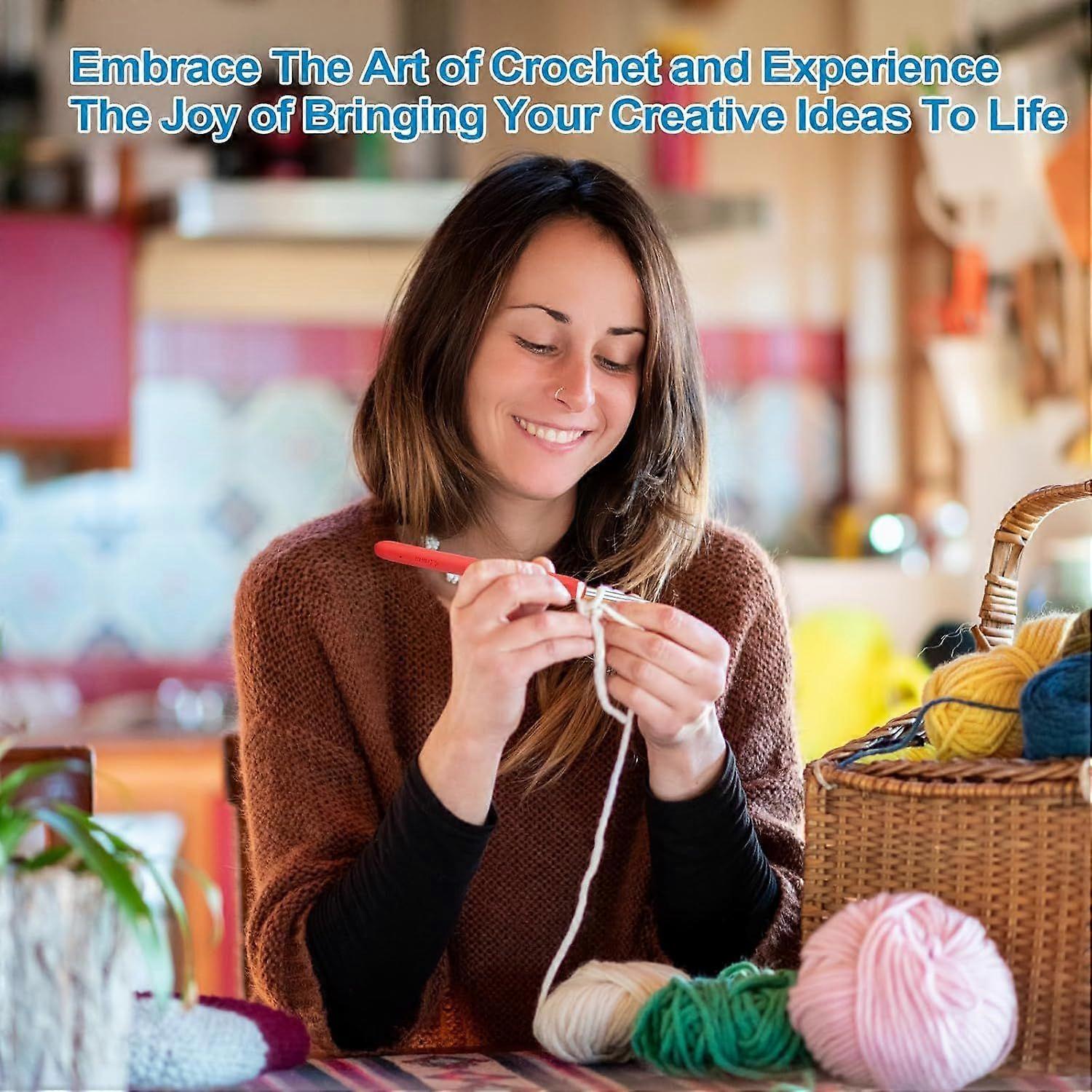 LeafLoom 9-Piece Ergonomic Crochet Hook Starter Kit for Beginners