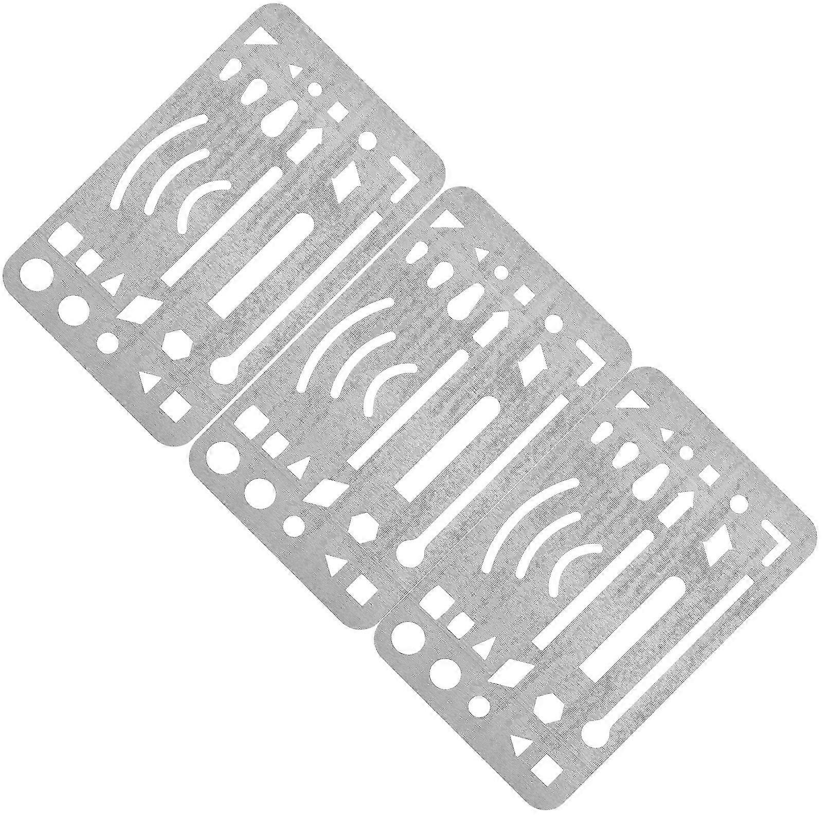 Stainless Steel Erasing Shield for Drawing Perfect for Precise Erasing 3 pcs Silver