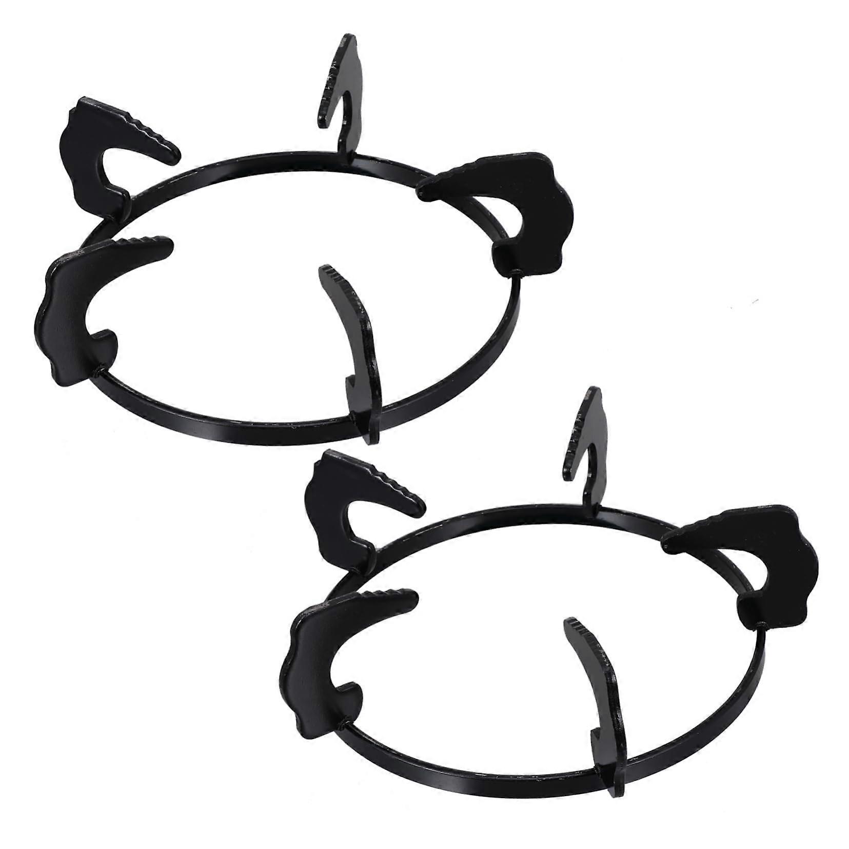 2pcs Gas Stove Wok Ring Cast Iron Rack Stable Support for Kitchen Cooking  Temp Resistant